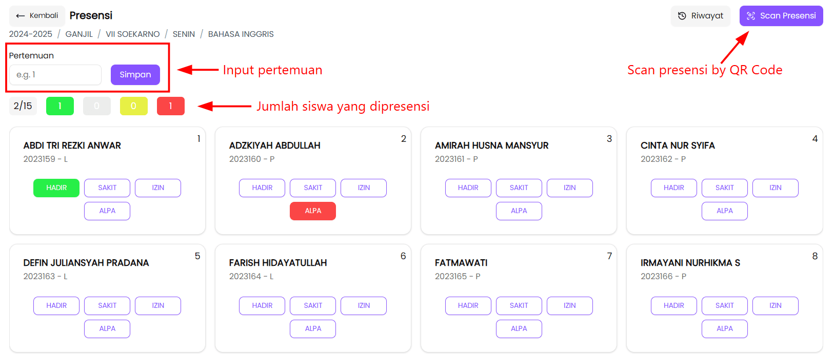 Presensi siswa manual